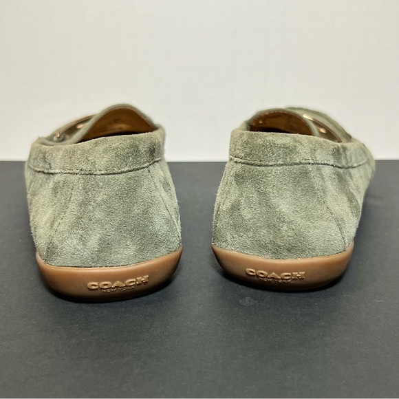 Womens COACH Olympia Green Suede Slip On Loafers / Size 6.5 Medium - Picture 4 of 10
